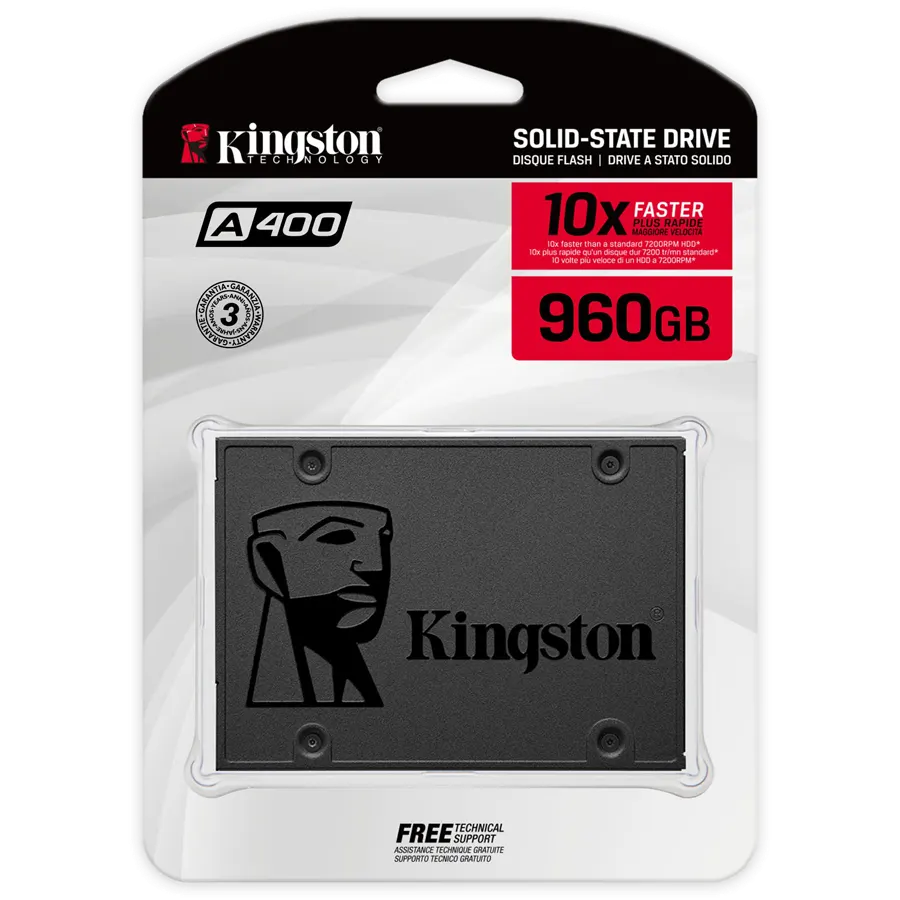 Disco Sólido SSD Kingston A400 960GB SATA 2.5" 3D NAND 500MB/s